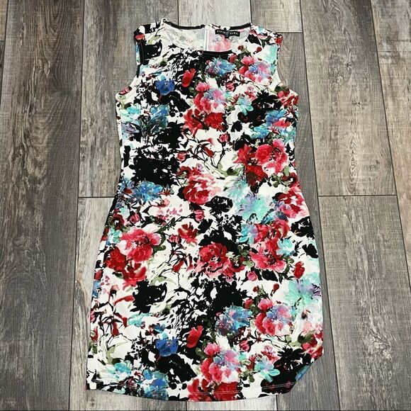 Fifth & Park Textured Sleeveless Sheath Floral Dress Red Black White Blue Small - Picture 13 of 15